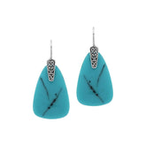 AE-1205-TQ Sterling Silver Earring With Turquoise Shell Jewelry Bali Designs Inc